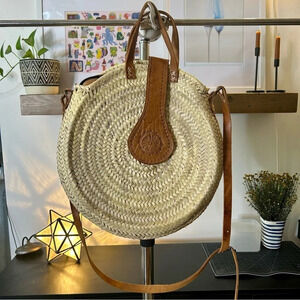 Moroccan Circle Basket‎ Weaved Bag/Purse